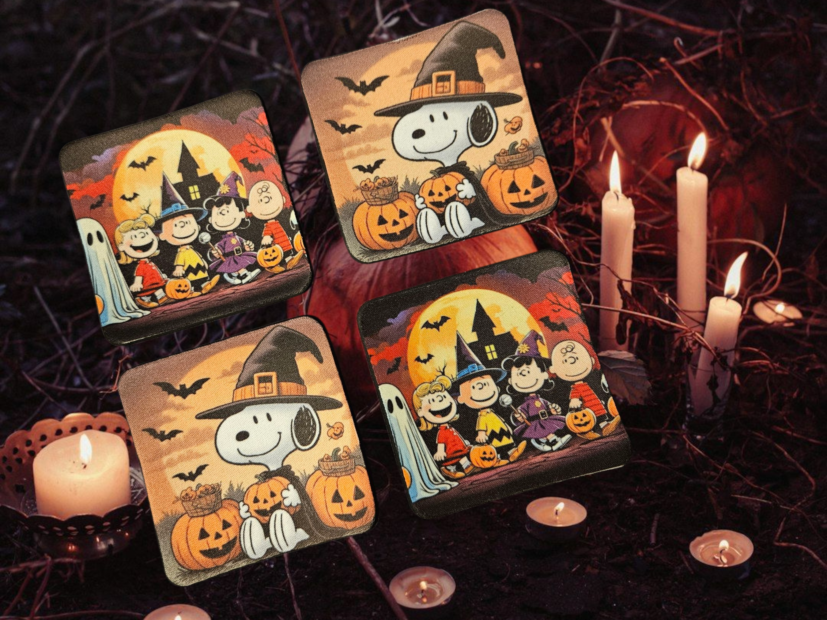 Halloween Sn**py Coasters