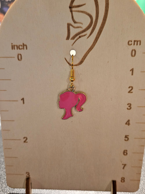 Earrings, Profile of Girl Doll