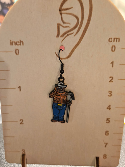 Earrings, Bears, Smoky